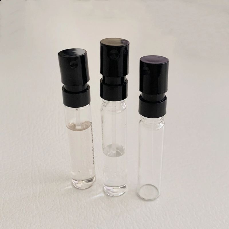 Eco Friendly Printed Mini Sample Essential Oil 1ml 2ml Ampule Perfume Serum Sterile Empty Amber Tubular Glass Dropper Vial Botttle