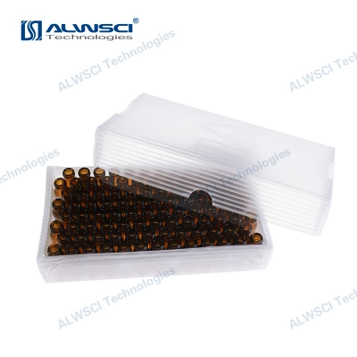 2ml Amber Glass 12X32mm Flat Base 9-425 Screw Thread Vial with Label.