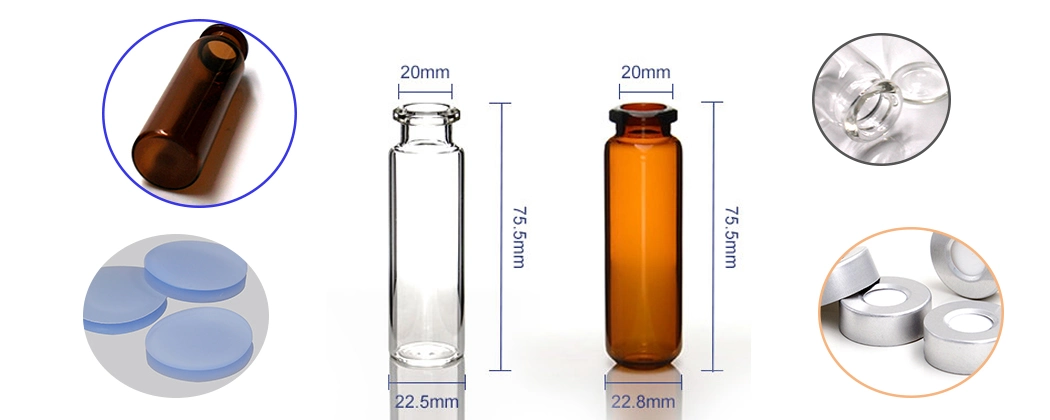 Wholesale Aijiren 20ml ND20 Crimp Headspace Gc Clear Glass Vial