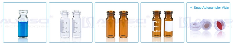 Alwsci Micro ND11 2ml Amber Snap Mouth Glassware Vials with Patch