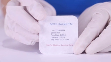 Labfil 13mm PTFE 疎水性 HPLC シリンジフィルター、0.22µm、プレフィルター、溶接タイプ
